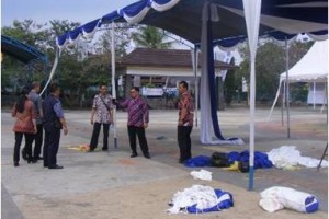 Persiapan Pesta Rakyat Simpedes di Pandapa Paramartha.